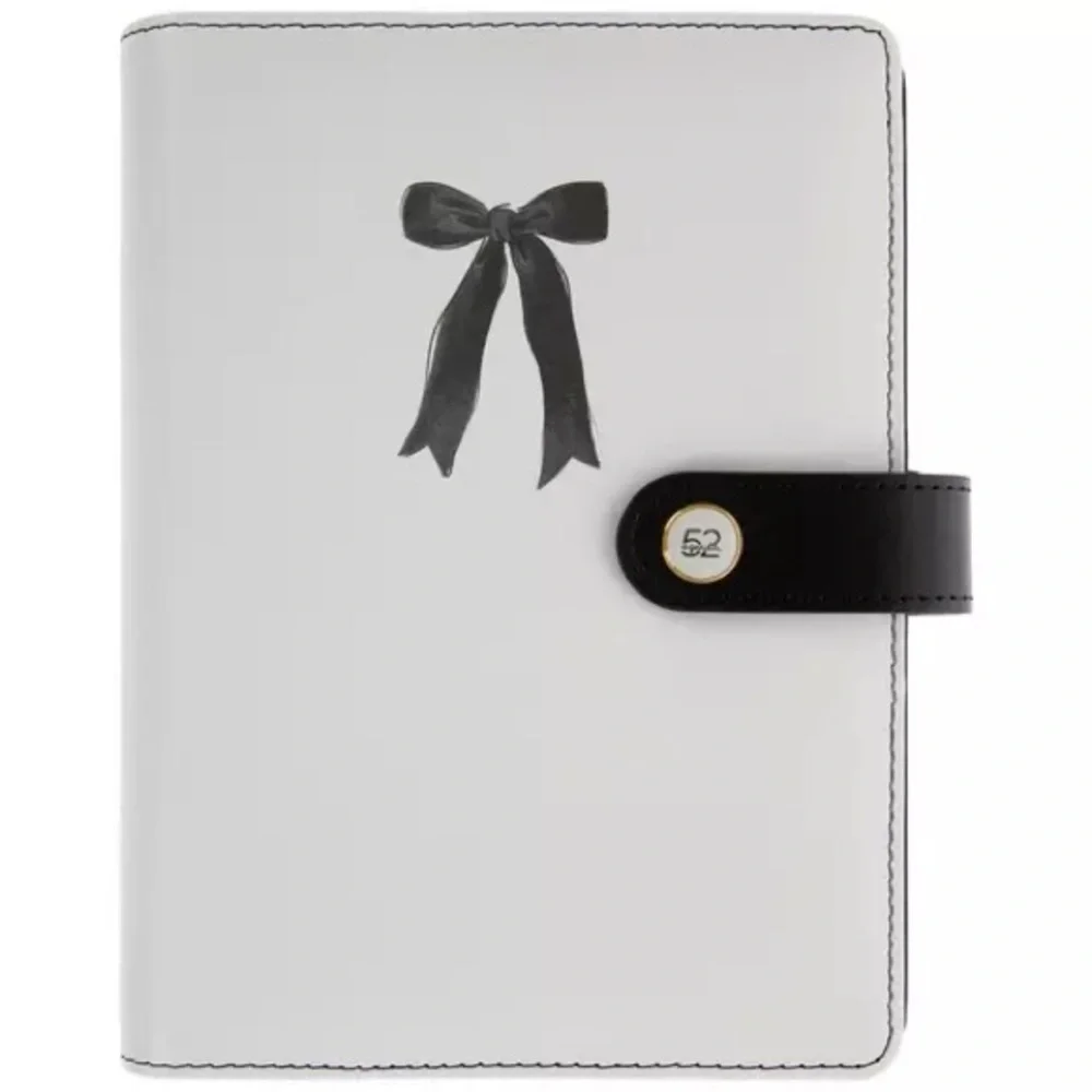 Black & White Bow Empty Personal Planner